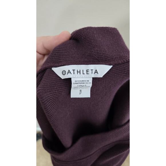 Athleta Womens Long Sleeve Sweater Blouse Top Plum Purple Size Small Petite - Picture 6 of 6